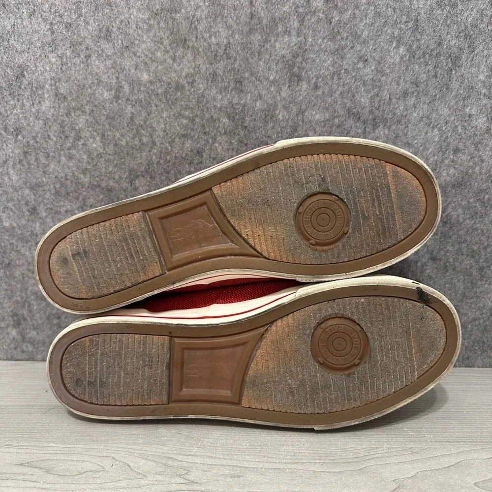 Polo Ralph Lauren Vaughn Sneakers‎ Mens 12 Red Burlap Suede Casual Low Top Shoes